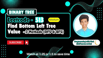 Find Bottom Left Tree Value | Leetcode 513 | Approach + Code with explanation.