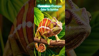 Chameleon Changes Color | Jungle Wildlife Explained #shorts