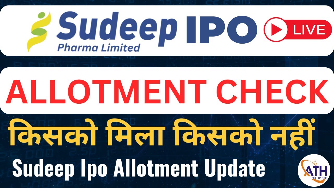 Sudeep Pharma IPO allotment check | sudeep ipo allotment status | sudeep ipo allotment | live ipo