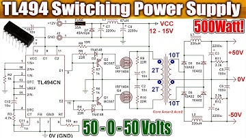 TL494 Switching Power Supply For Power Amplifier 50-0-50V
