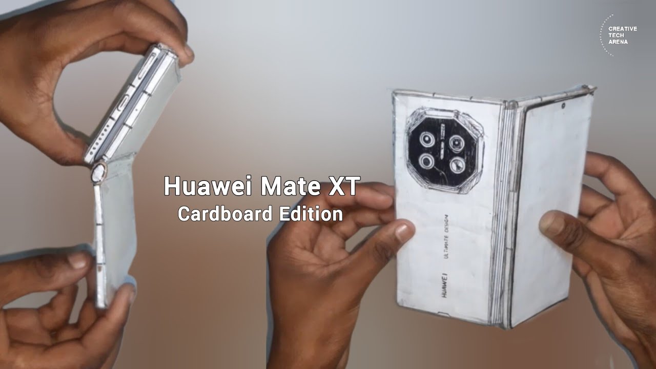 Cardboard made Huawei Mate XT 📦📃✅. How to make and design - Took Forever to make😩.