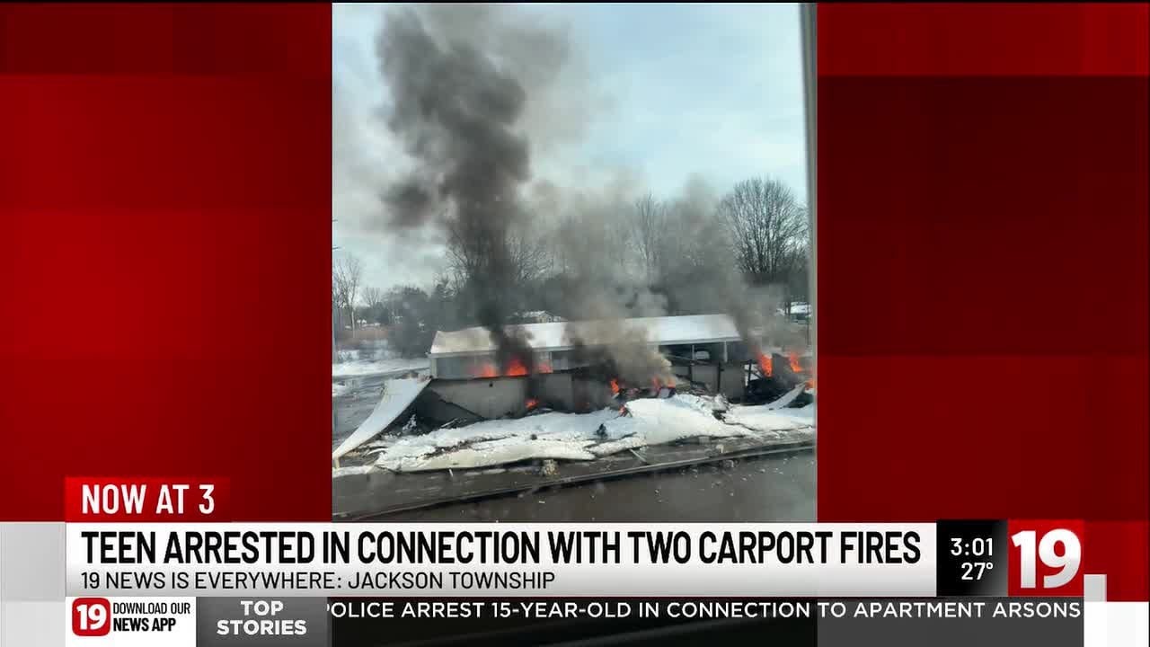 Teen arrested in connection with two carport fires - YouTube