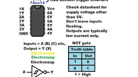 74xx14 74HC14 hex schmitt trigger inverters aka NOT gates integrated circuit IC