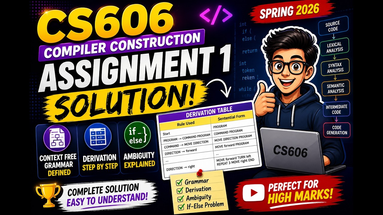 cs606 assignment 1 solution | cs606 assignment 1 spring 2026 |compiler ...