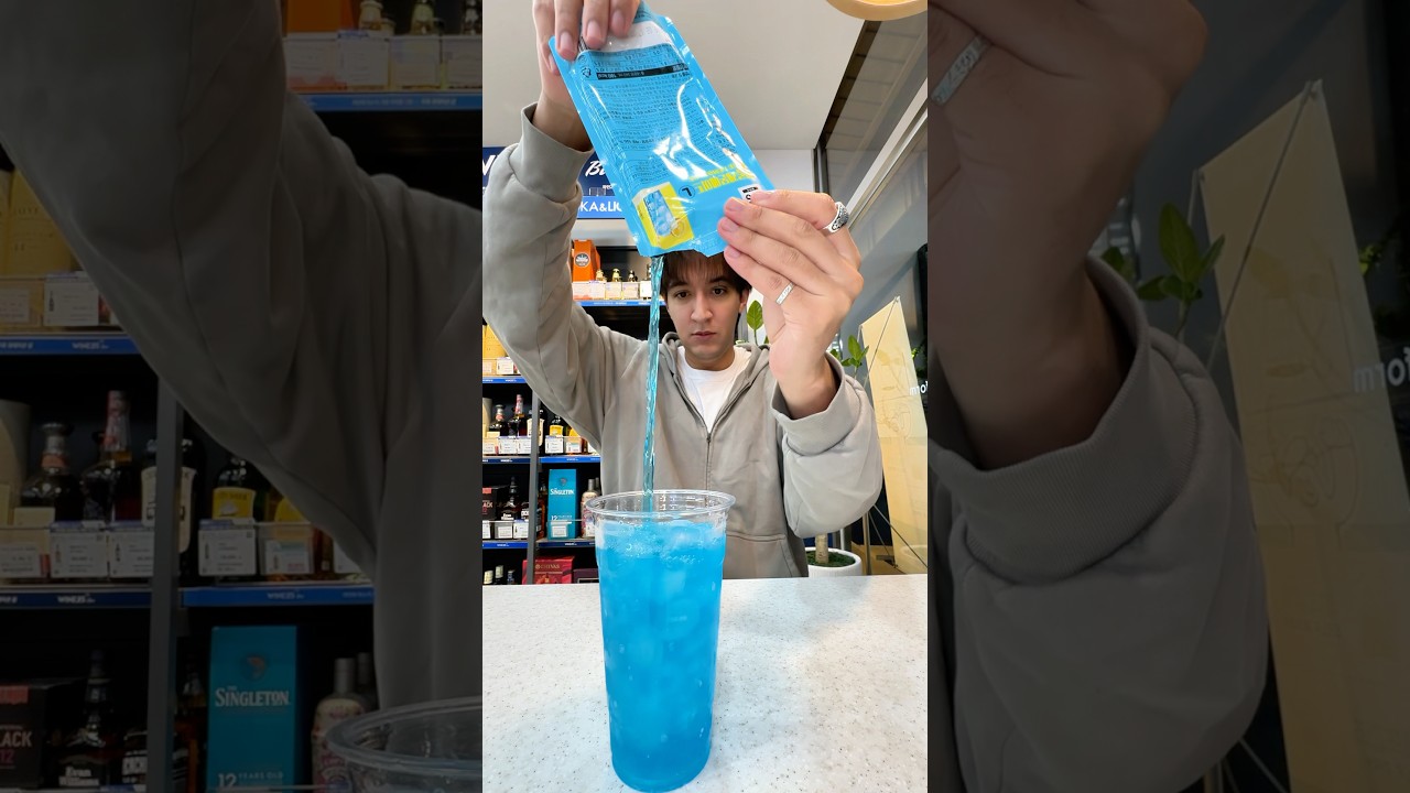 ice cup drink at korean convenience store in seoul south korea 🍋