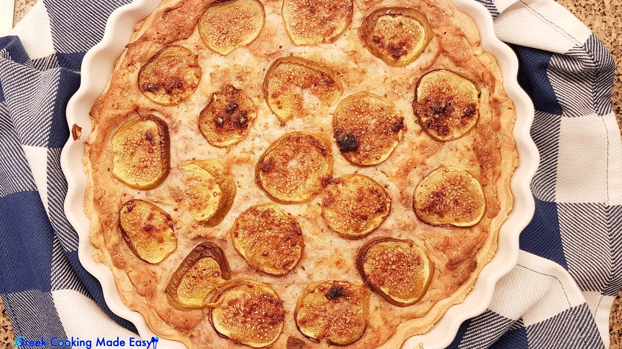 Tart with Figs and Myzithra Cheese (greek Ricotta) - Τάρτα με Σύκα και Μυζήθρα | Greek Cooking Made Easy