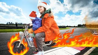 Santa is Bringing Christmas Presents | Ride on Mini Electric Bike