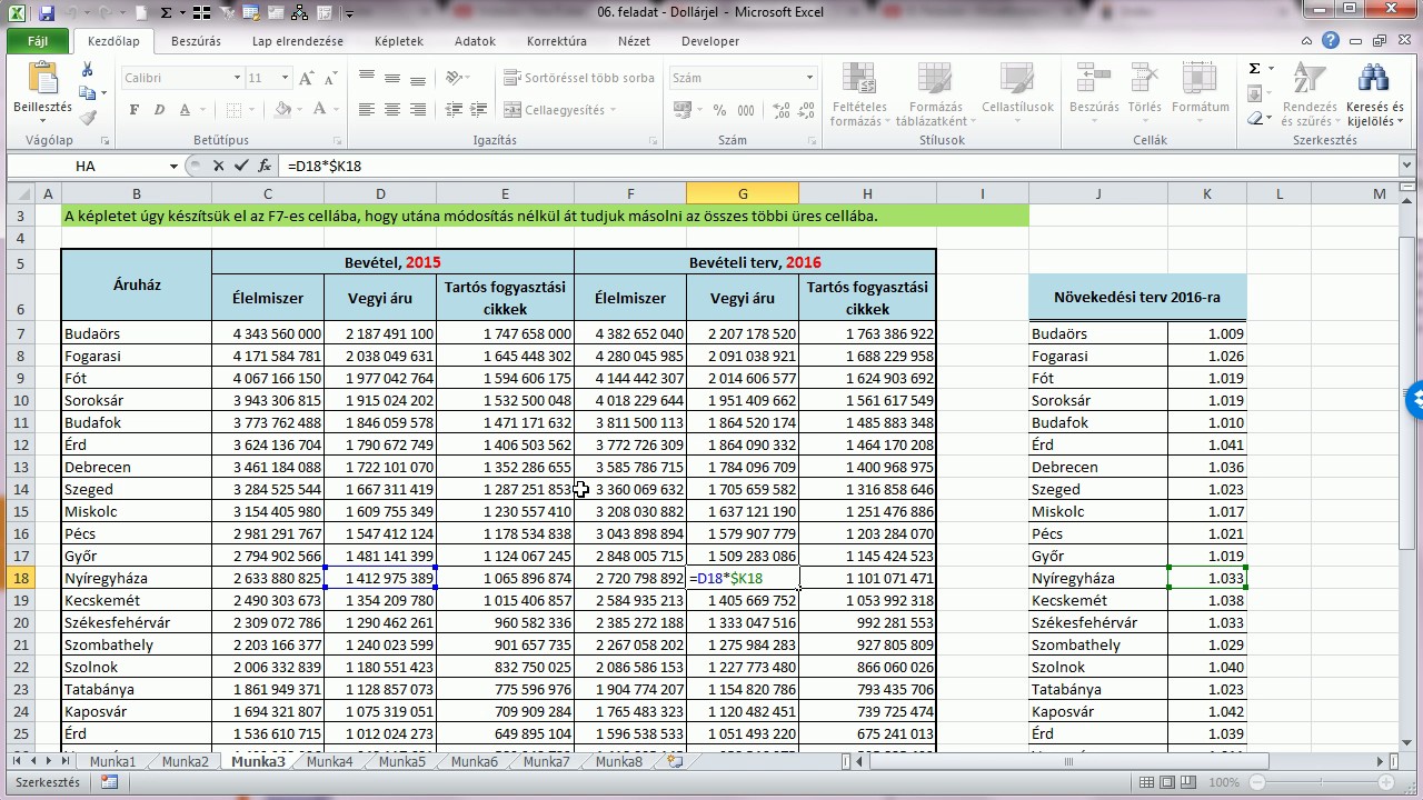 3. Rész - Kezdő online tréning: Hivatkozások másolása és rögzítése - Excel  képzések és fejlesztések
