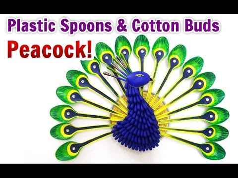 DIY Home Decoration : How to Make a Peacock from Plastic Spoons Crafts | DIY Projects | StylEnrich