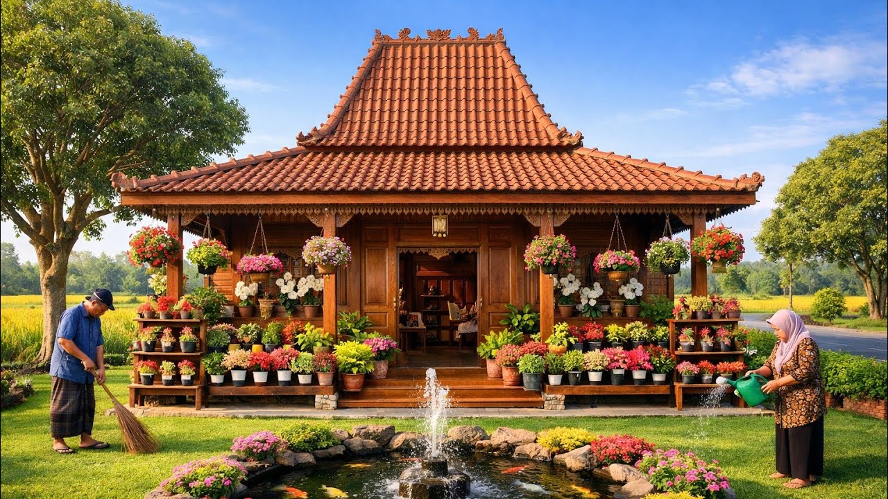 HIDUP BAHAGIA DIMASA TUA TINGGAL DIRUMAH SEDERHANA DIKELILINGI SAWAH DITEMANI SEJUTA TANHIAS MUMBYUK