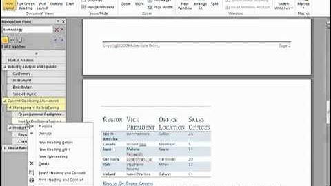 Microsoft Word 2010 Document Map-www.onlinetutorials.co.cc