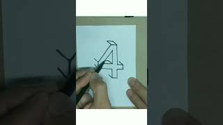 Drawing number 4 3D | #tutorial Drawing number 4 3D | #tutorial
