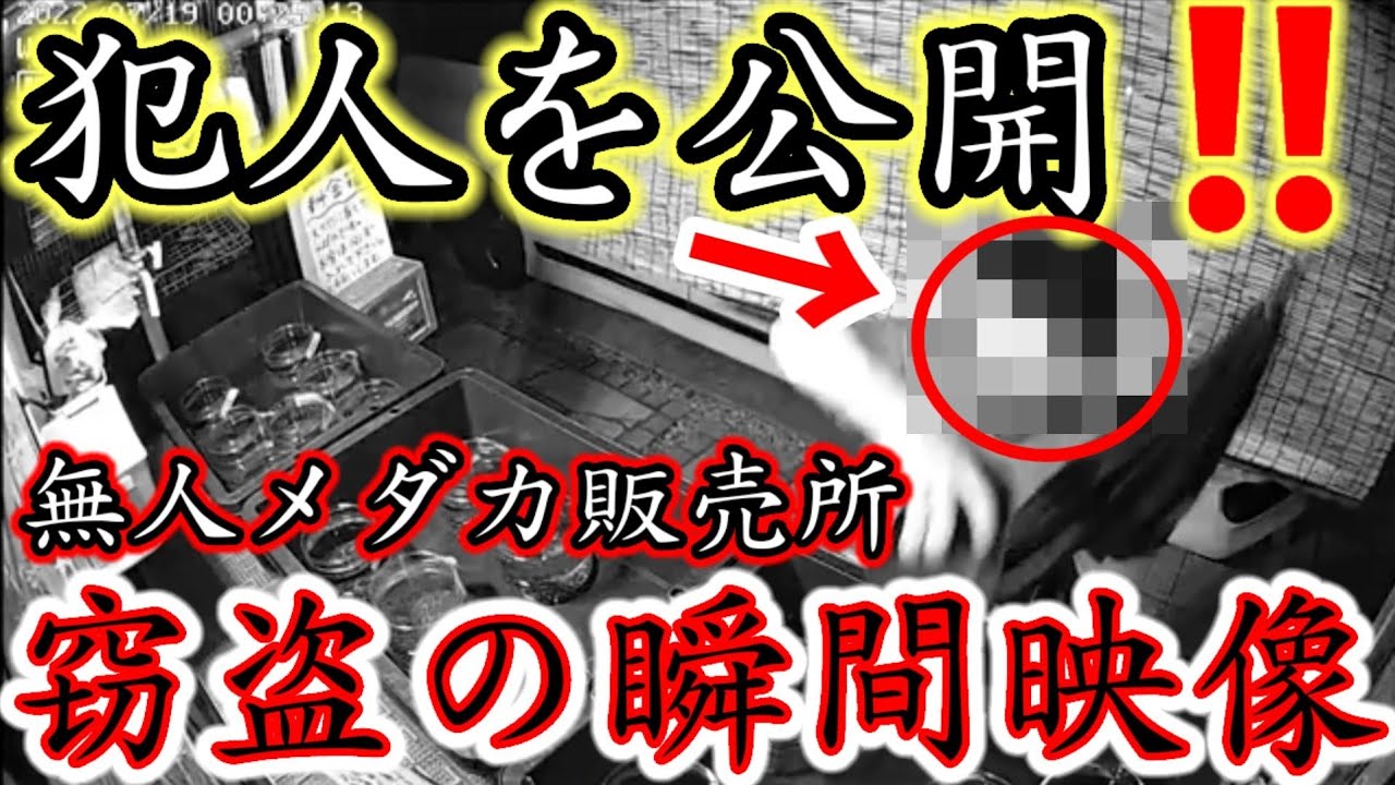 メダカ窃盗犯め‼️盗難被害の瞬間映像をモザイクなし犯人の素顔を大