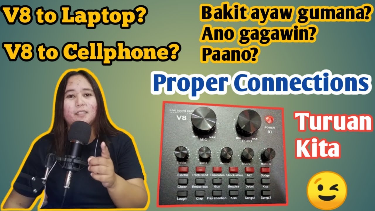 Recording Setup Using V8 How to record video in cellphone and laptop using v8?Proper wiring and ...