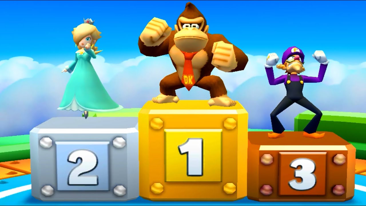 Mario Party Star Rush Minigames - Donkey Kong Vs Toadette Vs Waluigi Vs Rosalina (Master CPU)