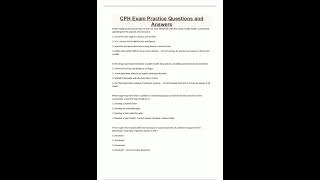 CPH Exam Practice Questions and Answers2183