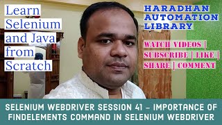 Selenium WebDriver Session 41 - Importance of findElements in Selenium WebDriver