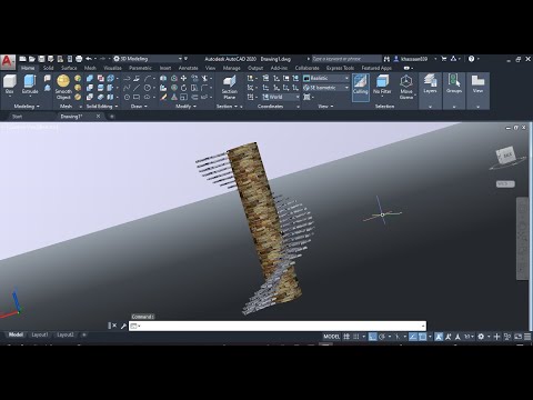 Use of Path Array in AutoCAD 2020 | Making Spiral Stairs | Use of Autodesk Material Library