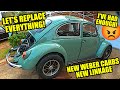 Replace everything  unbox to running  dual carburetor install  weber 34 ict  vw beetle