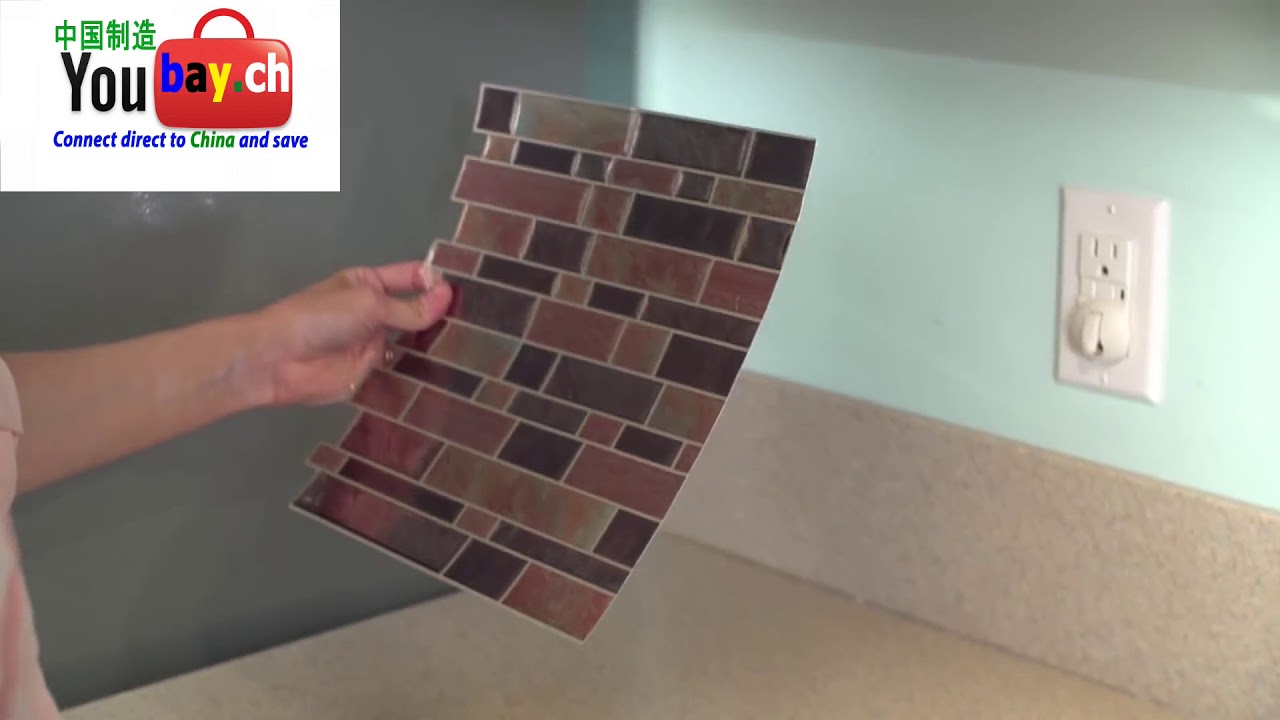 Self Adhesive Mosaic Tile Wall decal Sticker DIY Kitchen Bathroom Home