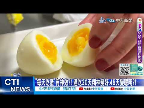 【每日必看】"每天吃蛋"有神效?! 連吃20天精神變好.45天變聰明?!  20230809 @中天新聞CtiNews