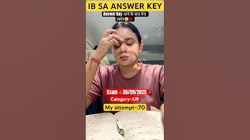 IB SA answer key💯| my score😐❌#ibsa #answerkey #result #aspirants #ssc #study #youtubeshorts #viral