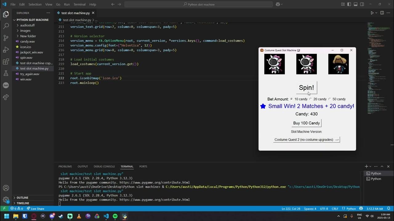 Costume Quest 1 and 2 Slot Machine - Made in Python. - YouTube