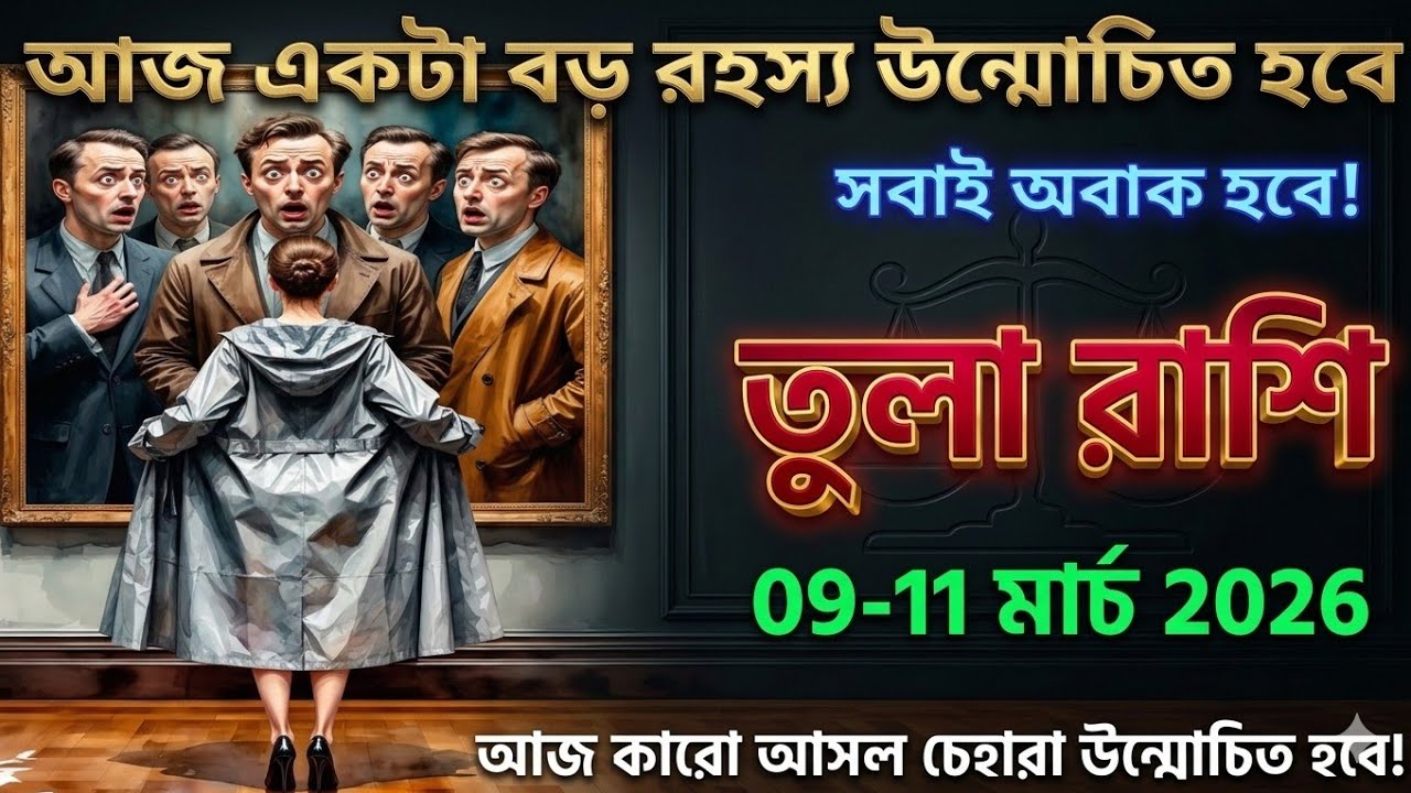 তুলা রাশি,০৯-১১ মার্চ ২০২৬ সবাই অবাক হবে আজ কারো আসল চেহারা উন্মোচিত হবে!