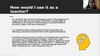 Reading Comprehension Strategy: Think-alouds