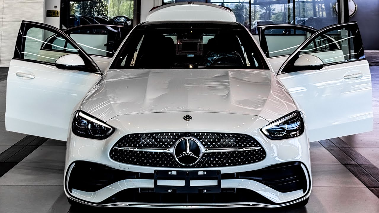 New 2026 Mercedes-Benz C260L AMG C-Class Family Sedan White Color | Interior & Exterior