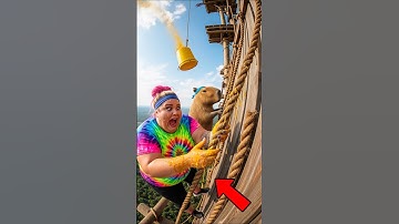 Capybara Battles a Prankster in the Sky... But She Misunderstood the Danger 🧗‍♂️😱 #shorts