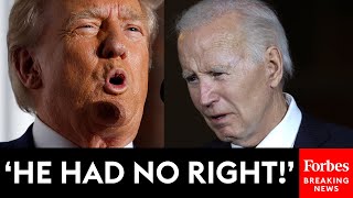 Trump Calls Out Biden's Handling Of Classified Documents In Fiery Post-Arraignment Speech