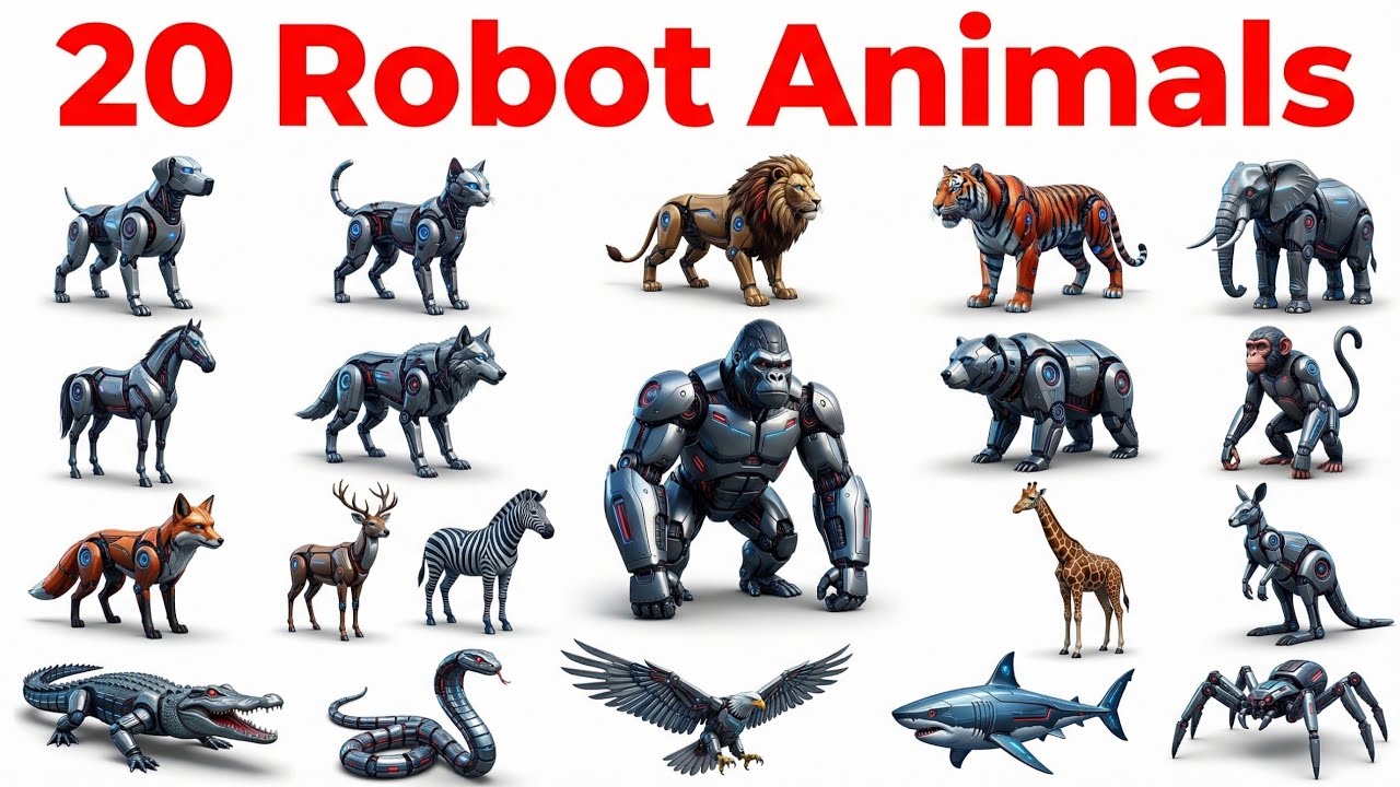 20 Robot Animals for Kids | Robot Dog, Robot Fish, Robo Snake | Easy ...