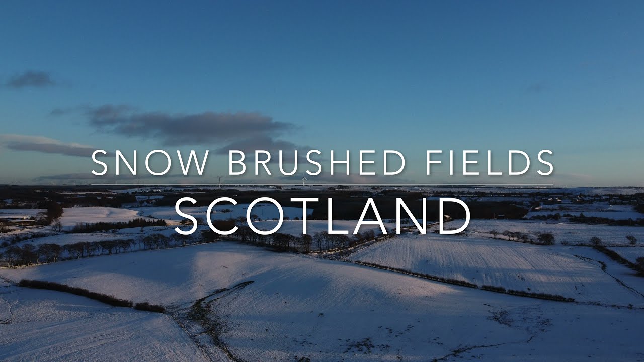 Snow Brushed Fields | Scotland | 4K | DJI Mini 2 | Drone Footage | Winter Wonderland