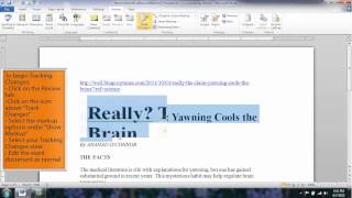 Microsoft Word 2010 Tutorial 07: Tracking Changes #1 Track Changes 1 For Word 2007