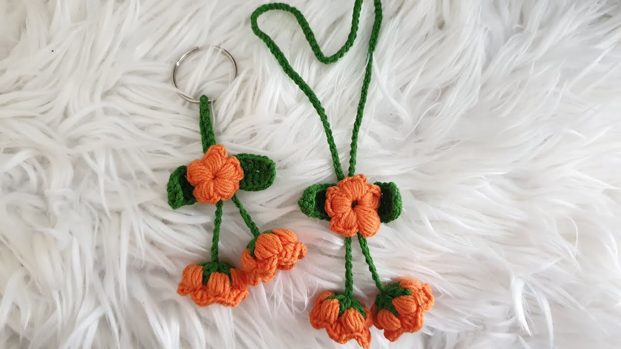 ميدالية و تعليقة سيارة كروشية بطريقة سهلة وبسيطة للمبتدئين