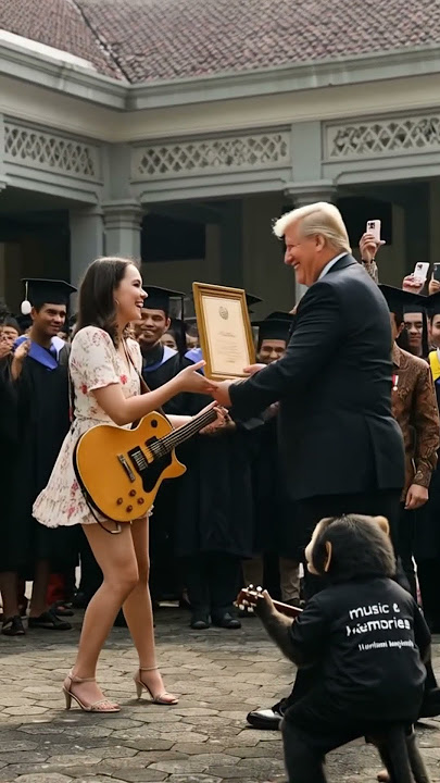 Funny Monkey Playing Guitar at UGM – Jokowi Graduates, Chancellor Distributes Diplomas! #monkeycute