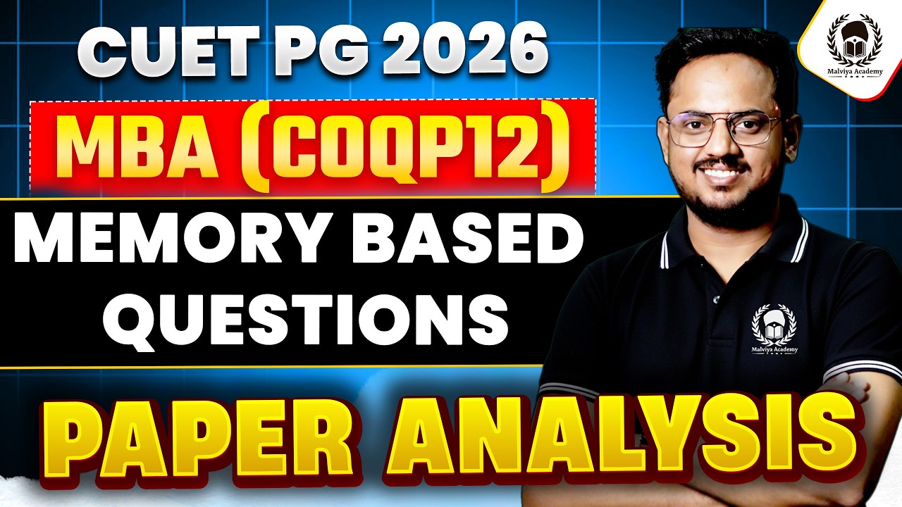 CUET PG 2026 MBA Paper Analysis & Memory Based Question | Rishav Sir ...