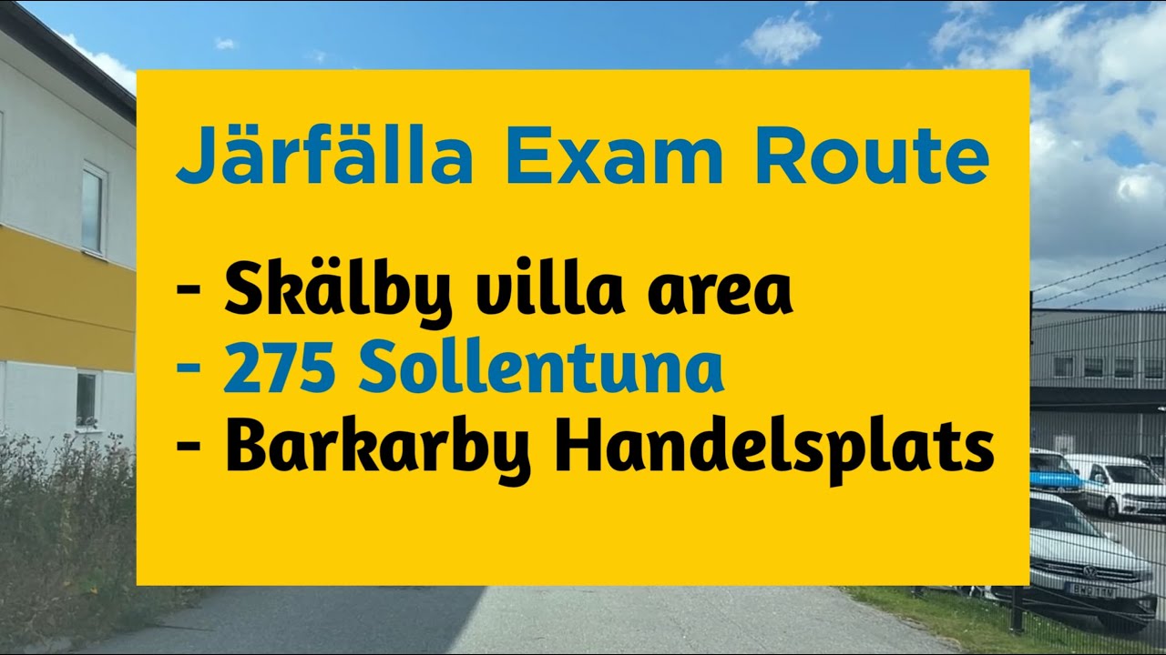 Järfälla Exam Route: Skälby villa area, 275 Sollentuna, Barkarby Handelsplats