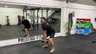 Dumbbell Single Arm Power Cleans demonstration