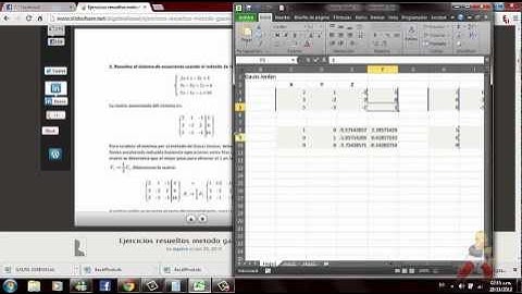 Gauss Jordan en Excel