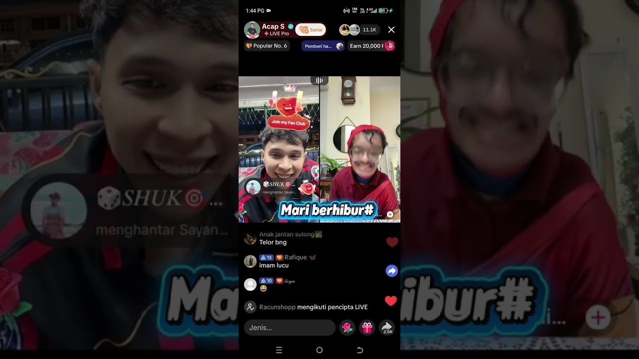 Live battle Pk...acaps nak tempah khaidir jadi badut time birthday😂🤣🤣