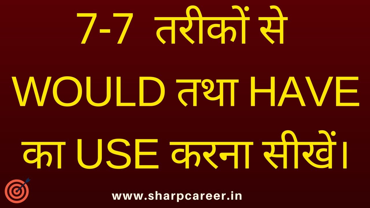Learn use of Would | learn use of have | How to use Have & would