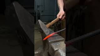 Blacksmith forges leaf from rebar. Heat 1. #blacksmith