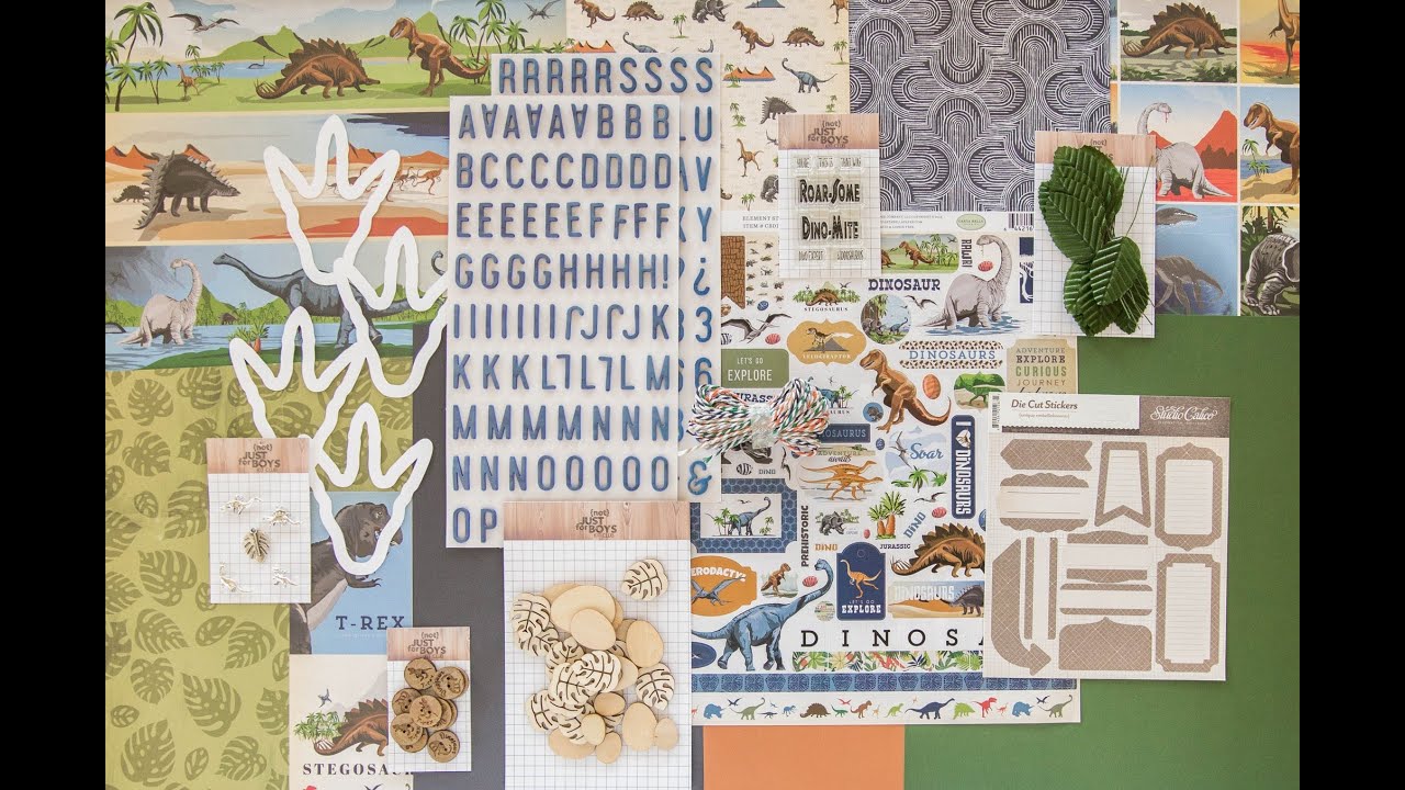 December 2019 "Jurassic Beasts" Deluxe Theme Scrapbook Kit Unboxing Video