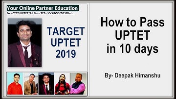 UPTET 2019 CRACK IN 10 DAYS I Deepak Himanshu I Online Partner