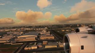 Airbus A380 Landing At Bangkok Airport Engine View
