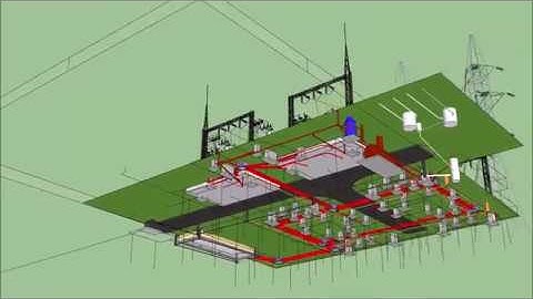 110 kV Electrical substation construction 3D model