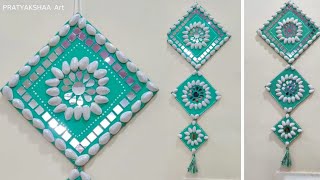 How to make beautiful wall hanging decor from pista shell craft ideas #viral#art#pista #wallhanging