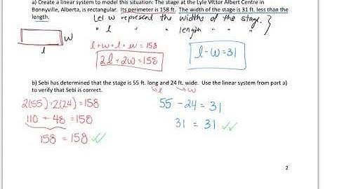 7.1 - Developing a System of Linear Equations